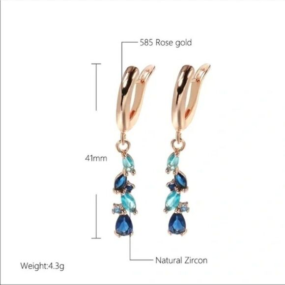 #44 ⭐️𝅺New Colorful Natural Zircon Dangle Drop Earrings - Picture 5 of 9